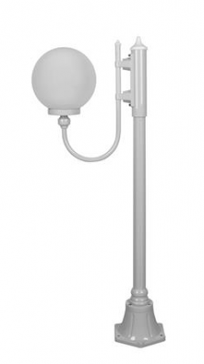 LISBON 1LT 1.32M 250MM OPAL POSTLIGHT WHITE